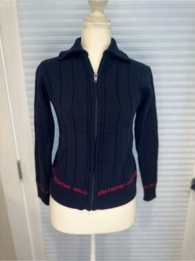 Vintage Valentino Tricots Navy Knit Sweater - Made in Italy 1184